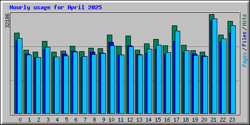 Hourly usage for April 2025