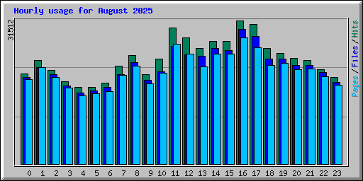 Hourly usage for August 2025