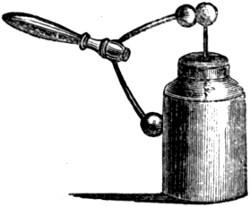 Use of discharging rod